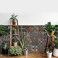 Vista 16 de Alwayspon Adhesivo para azulejos de pared moriscos, despegar y pegar, calcomanías de vinilo autoadhesivas para azulejos de cocina y baño, 6 x 6