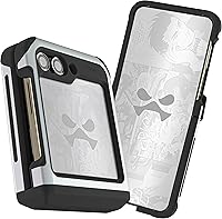 Vista 97 de Ghostek Atomic - Funda delgada para Galaxy Z Flip 4, parte trasera de aramida con parachoques de aluminio rojo, funda protectora de doble capa a