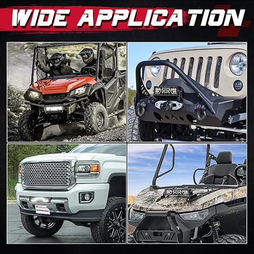 Miniatura 7 de OFFROADTOWN Barra de luz LED de 12 pulgadas con DRL ámbar para todo terreno, luz de parachoques, 3 modos de 120 W, luces de conducción antiniebla,