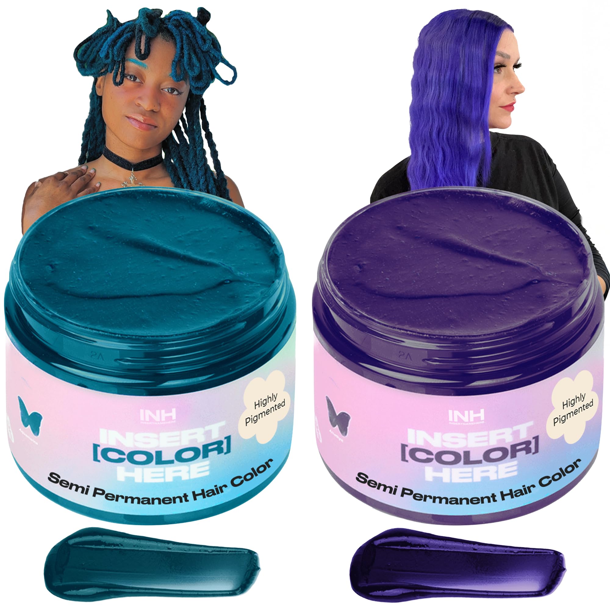Amazon.com : INH Hair Dye Set - Aquamarine Blue Green & Amethyst