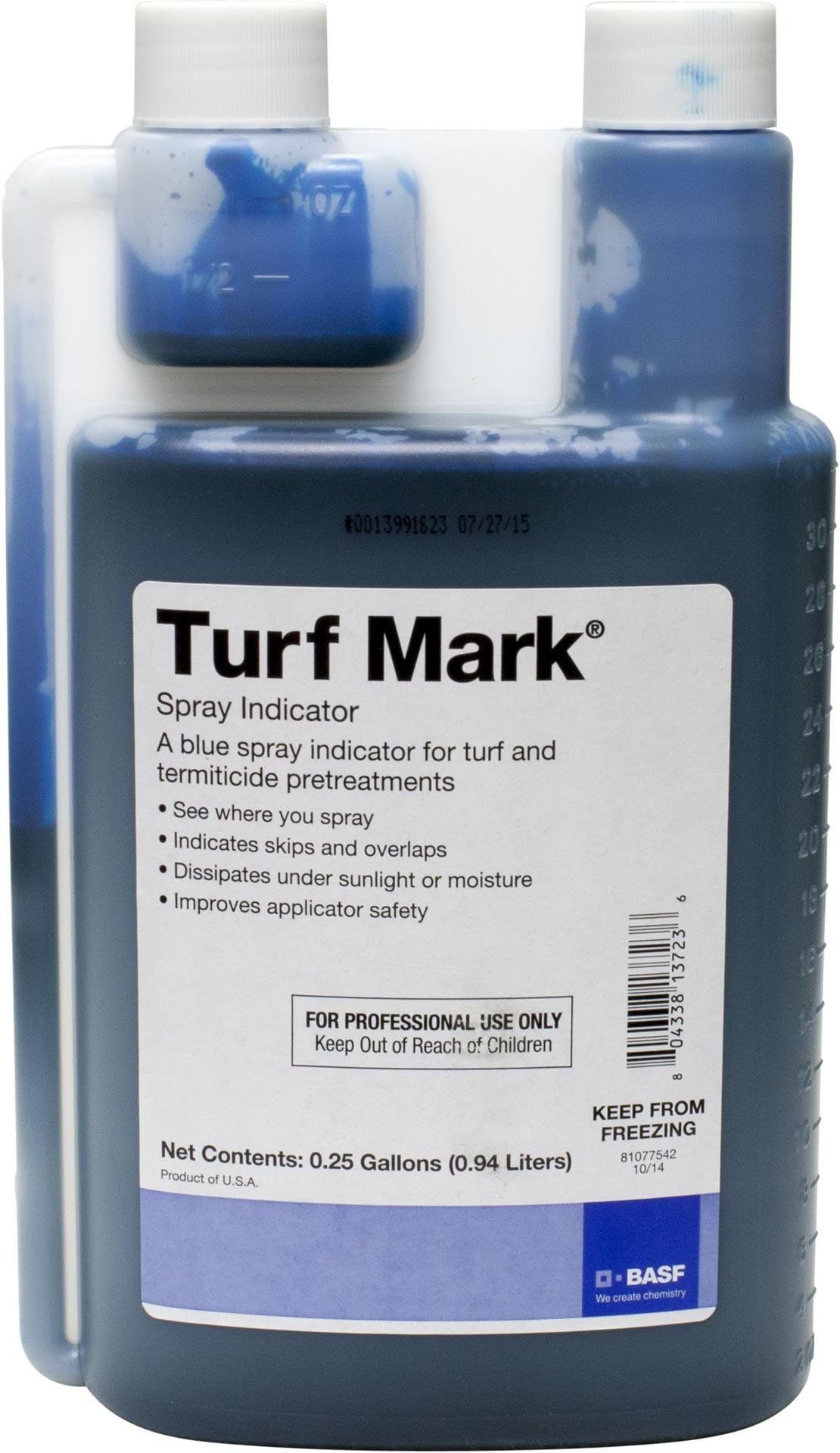 BASF Turf Mark Blue Spray Marking & Pattern Indicator Dye for Weed, Fertilizer & Herbicide Application on Grass and Lawns, Non-permanent 32 oz