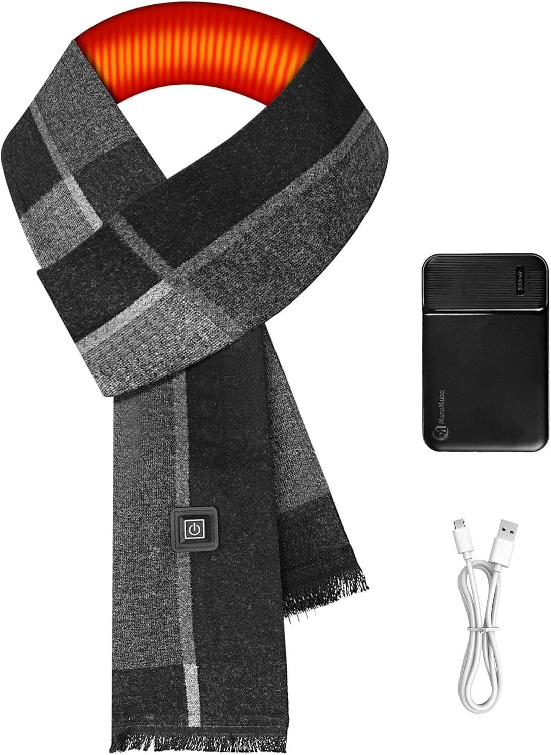 Heated Scarf For Men&Women 3 Adjustable Temperature Levels Rechargeable Battery Included Electric Winter Neck Scarf
