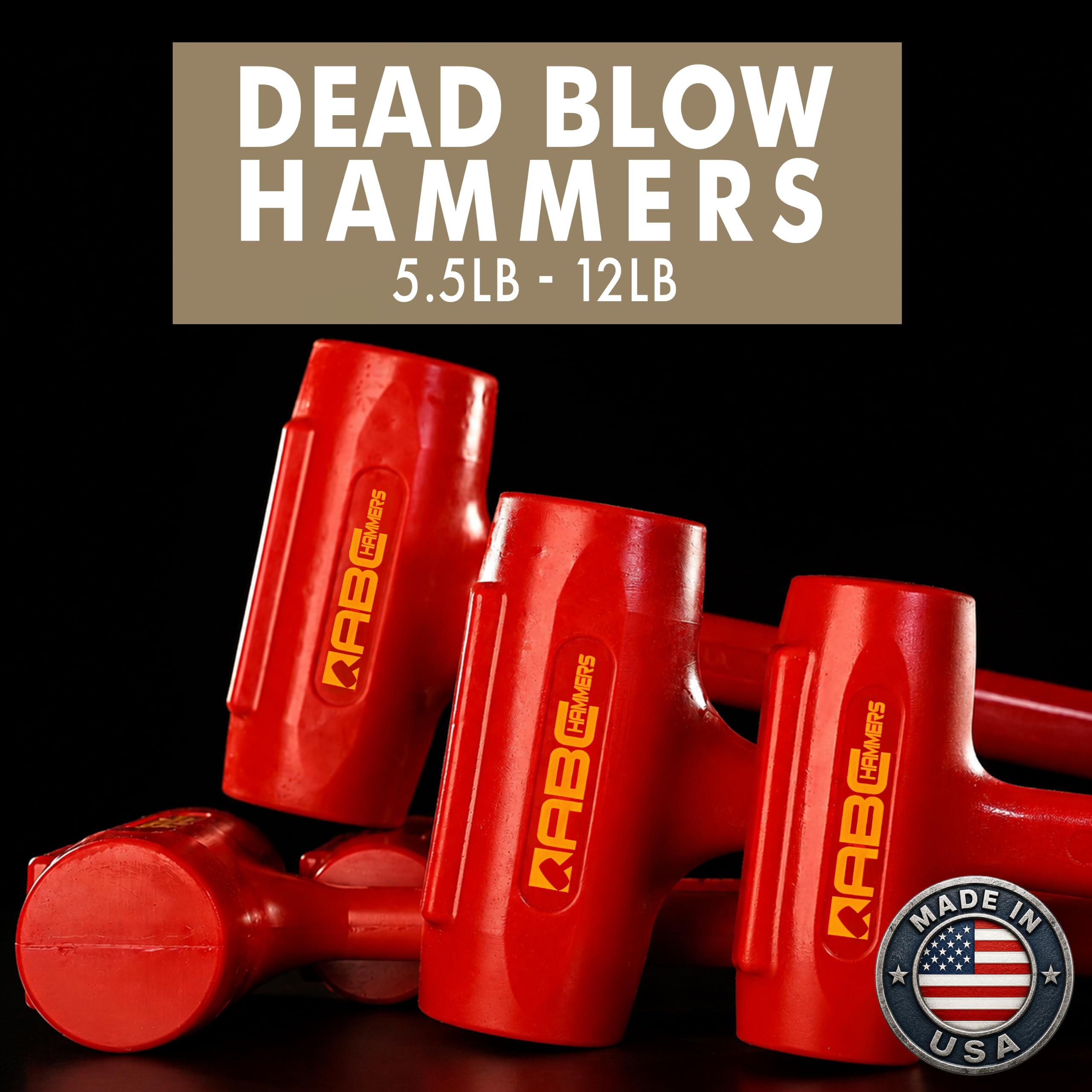 ABC 12 lb Dead Blow Sledge Hammer - Durable & Safe -6 ABC 12 lb Dead Blow Sledge Hammer - Durable & Safe -6