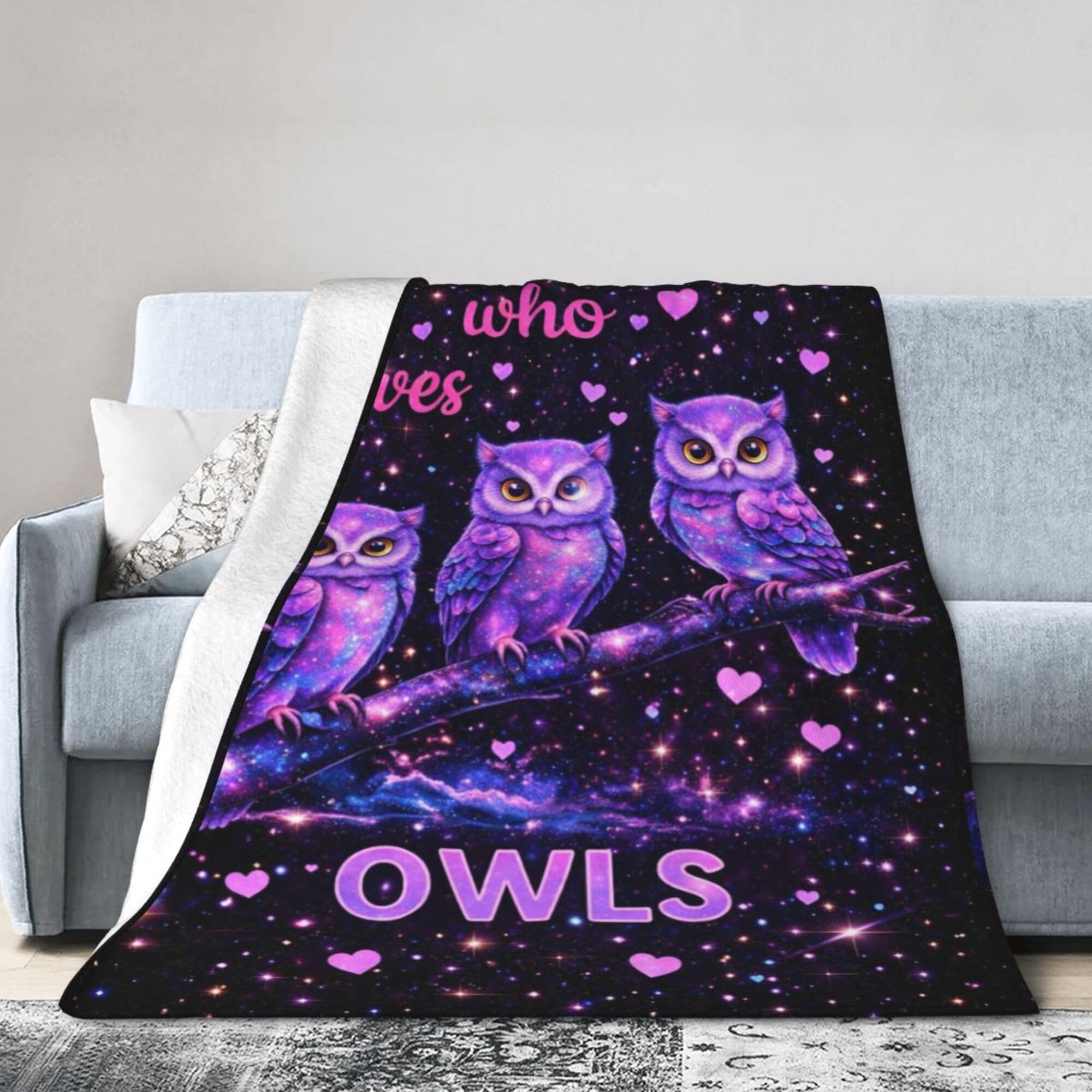 Owl Blanket Owl Throw Blanket Super Soft Cozy Plush Fluffy Fuzzy Fleece Blankets Gifts for Girls Women Boys Kids Adults 40"X50"