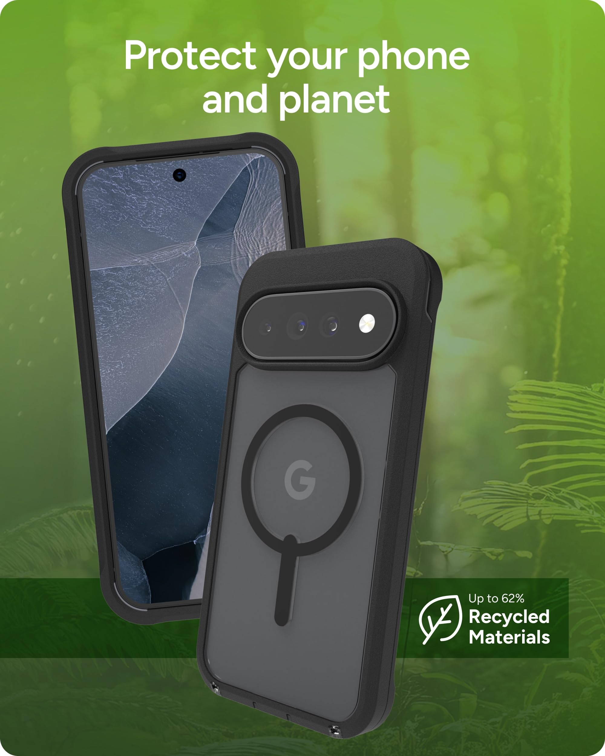ZAGG Rainier Google Pixel 11 Pro XL Case, Nero | Robusta copertura magnetica per telefono con protezione da cadute da 6,7 m, fortificata con grafite, armatura in due pezzi