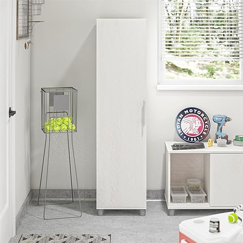 SystemBuild Evolution Camberly 60" Tall Storage Cabinet, Ivory Oak