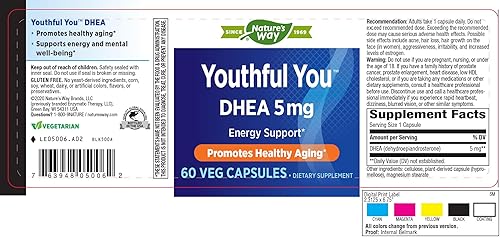 Miniatura 3 de Nature's Way Youthful You DHEA 5 mg cápsulas de apoyo energético, 60 unidades
