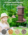 HouseSapp Bird Feeders for Outdoors Hanging - 6lb Large Capacity Metal Double Tier Bird Feeder,Chew-Proof, Weather and Water Resistant Wild Bird Feeders, Outside and Garden Decoration