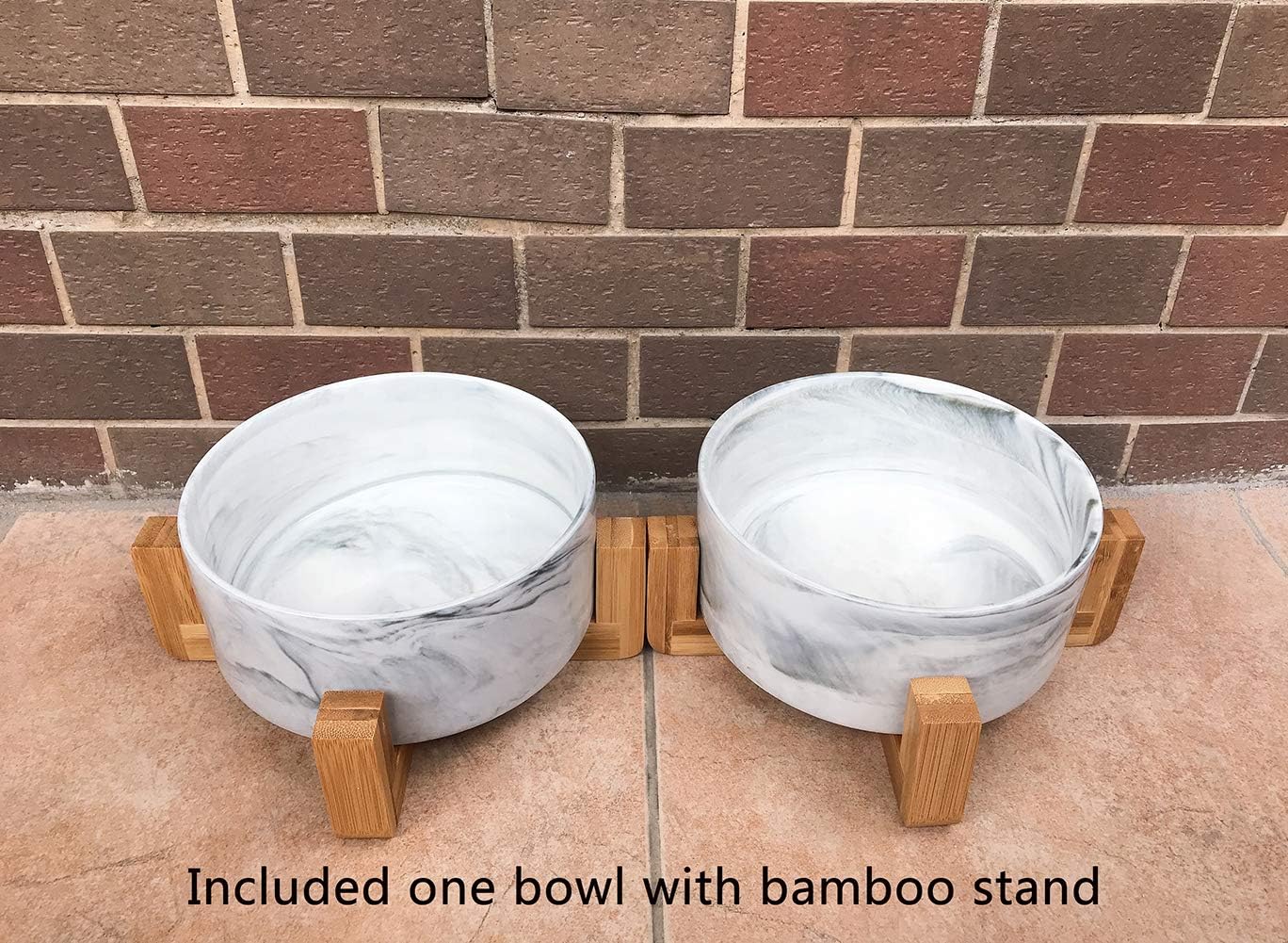 Ceramic Pet Bowls with Stand - Dog Cat Water Bowl and Food Dish -Heavy Weighted & No Tip Over Pet Comfort Feeding Bowls -Dishwasher Safe & Easy to Clean