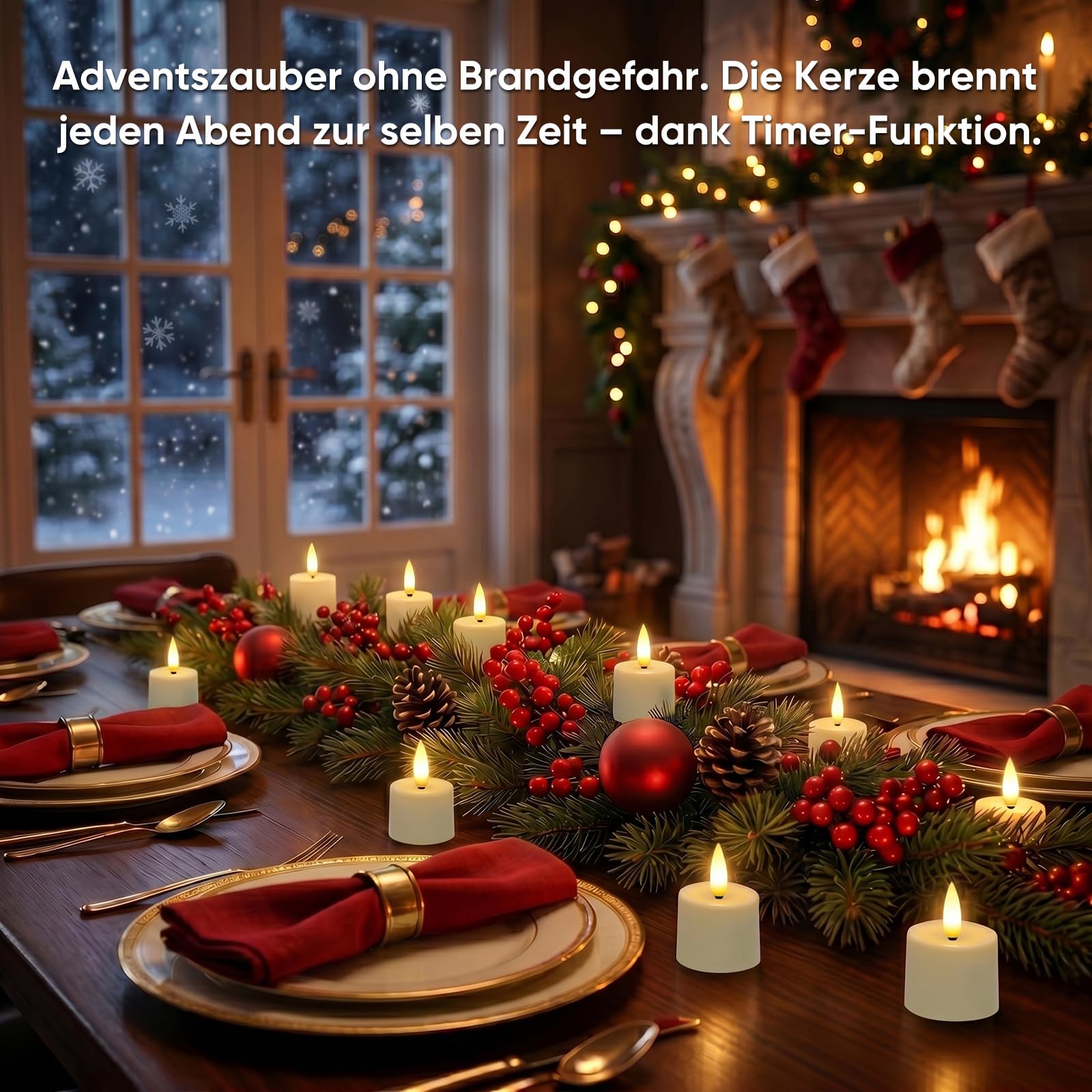 Homemory 12er wiederaufladbar teelichter mit Ladestation, USB Kerzen | Aufladbar Kerzen,Timer, Fernbedienung, 2 Std. Ladezeit, bis zu 100 Std. Leuchtdauer,Hochzeit Tisch Empfang Halloween