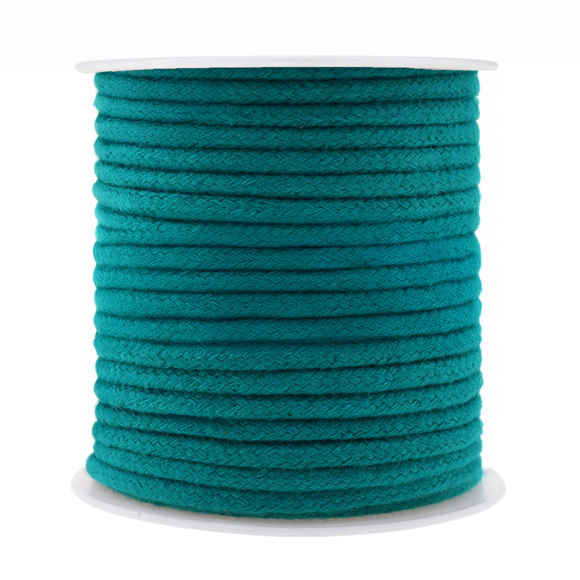 Mandala Crafts Teal Soft Replacement Drawstring Cords For Sweatpants Bags - Piping Cord For Sewing Upholstery - 30 Yds 4Mm Cotton Cording Macrame Rope Corset Strings