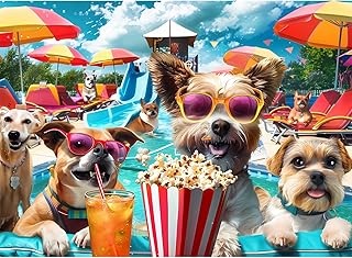 300 Piece Jigsaw Puzzle for Adults, Fun at The Amusement Park Dog Puzzles, Funny Puppy Jigsaw Puzzles, Animal Pet Lover Ch...