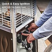 Vista 8 de EAST OAK Pyramid - Calentador de patio al aire libre, 48,000 BTU, calentador de propano de tubo de vidrio de cuarzo, sistema de triple protección