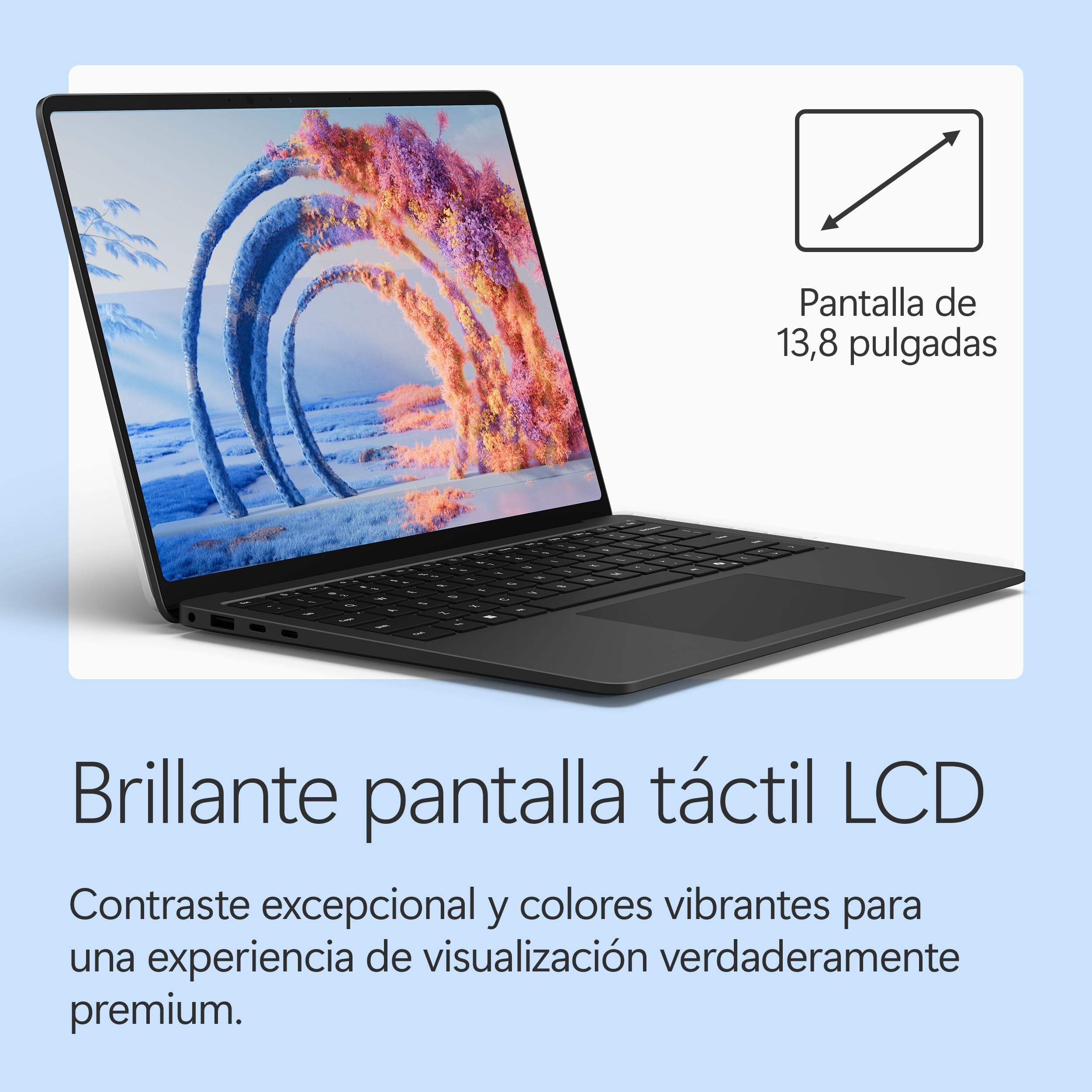 Microsoft Surface Laptop | 13.8" LCD | Snapdragon X2 Plus (10 Core) | 16GB de RAM | SSD 512GB | Negro | Windows 11 Home | Último Modelo (8ª edición)