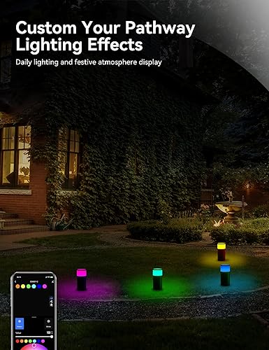Miniatura 3 de Luces de camino al aire libre 500LM, iluminación de paisaje de bajo voltaje, aplicación inteligente y control Alexa, IP67 impermeable, luces de