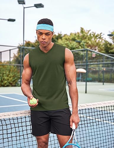 Miniatura 2 de COOFANDY Camiseta sin mangas para hombre, paquete de 3 camisetas sin mangas para gimnasio, cuello en V, culturismo, musculación