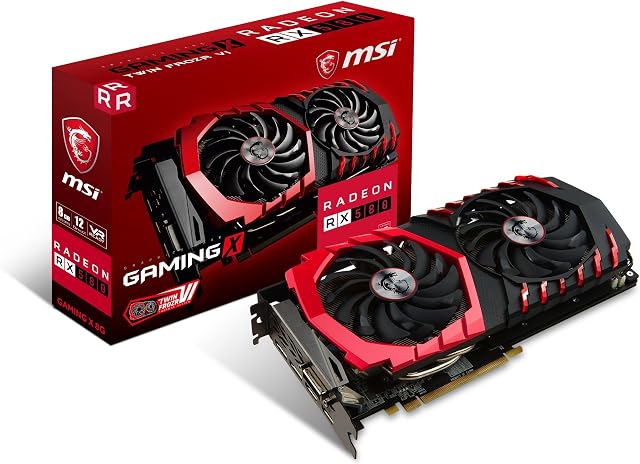 MSI Radeon RX 580 GAMING X 8 GB GDDR5 2xDP/2xHDMI/DVI-D Graphics Card - Black