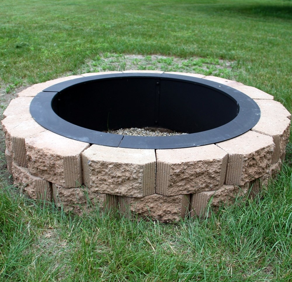 Sunnydaze Fire Pit Ring Insert HeavyDuty 2mm Thick Steel Outdoor