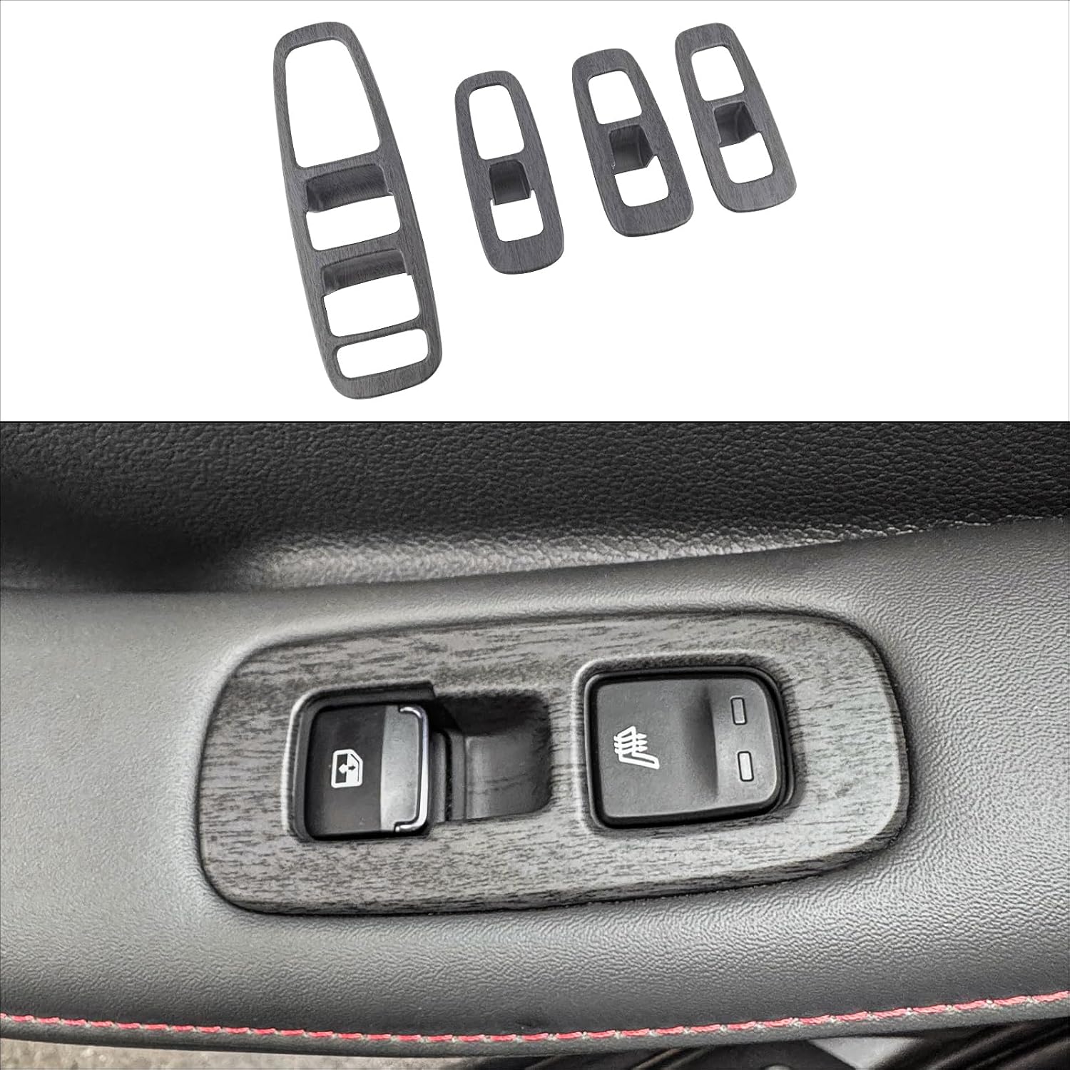 YOUTOOCAR Window Panel Switch Covers Car Side Window Door Lock Switch Covers Panel Trim Compatible with Hyundai Sonata 2025 Accessories (Wood Grain)