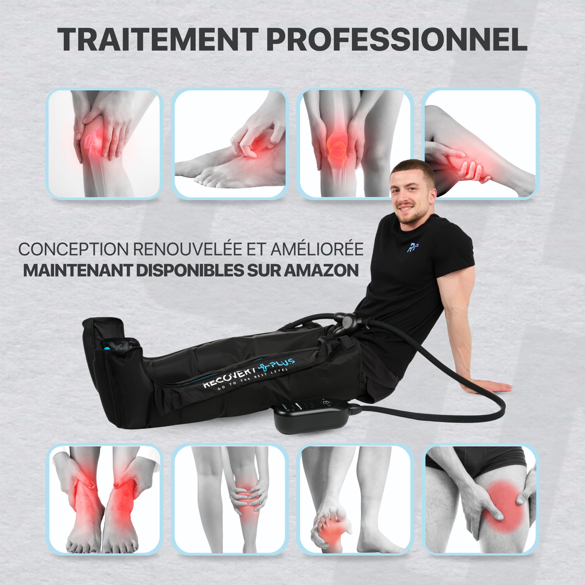 RECOVERY PLUS - RP 5.0 | Masseur de jambes pour pressothérapie à la maison - Machine de pressothérapie à la maison - Masseur de jambes - Masseur de pieds (taille : M)