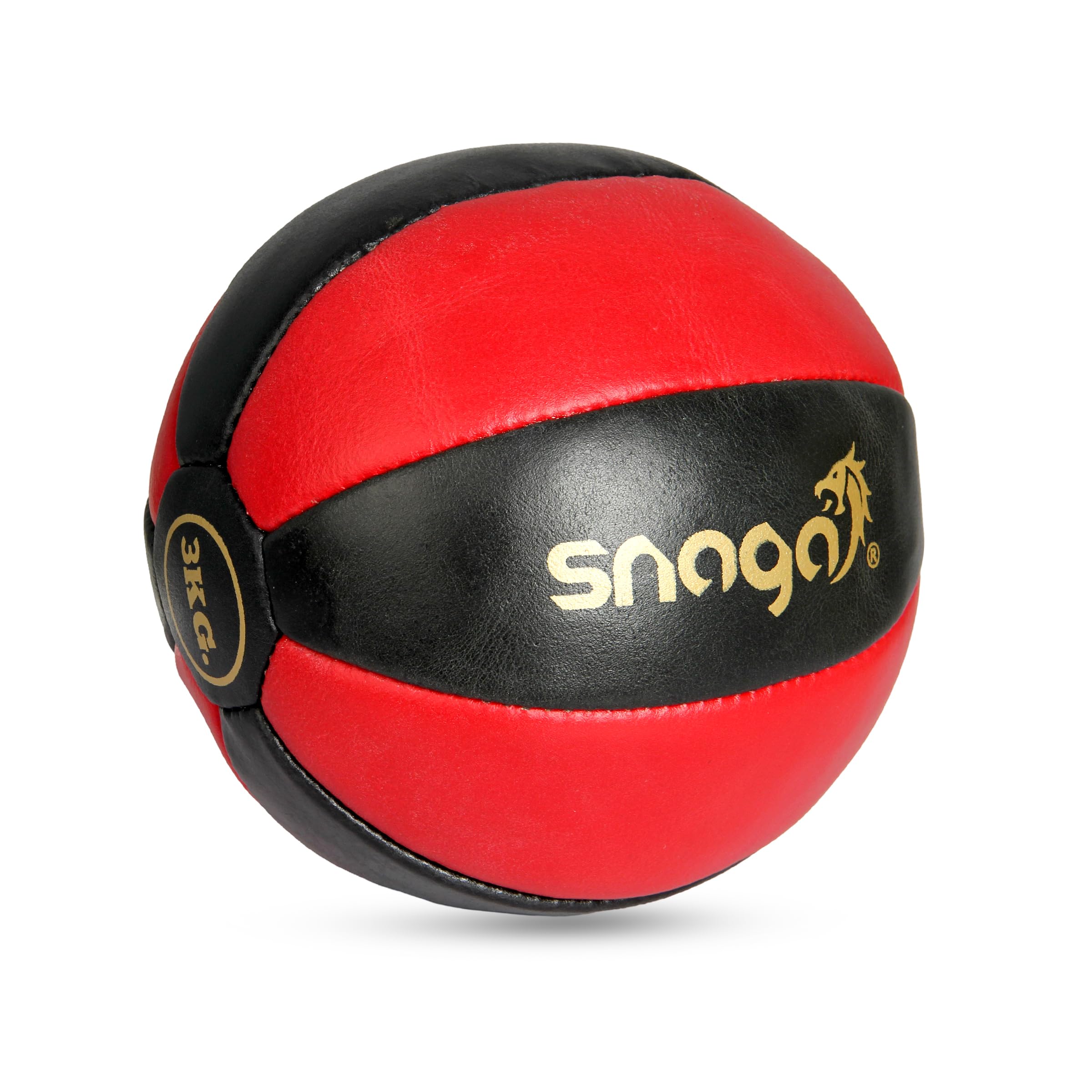 Snaga Leather Medicine Ball with Non-Slip Grip for Exercise & Fitness, Weightlifting, Home & Gym Workouts (2/KG)-image-35