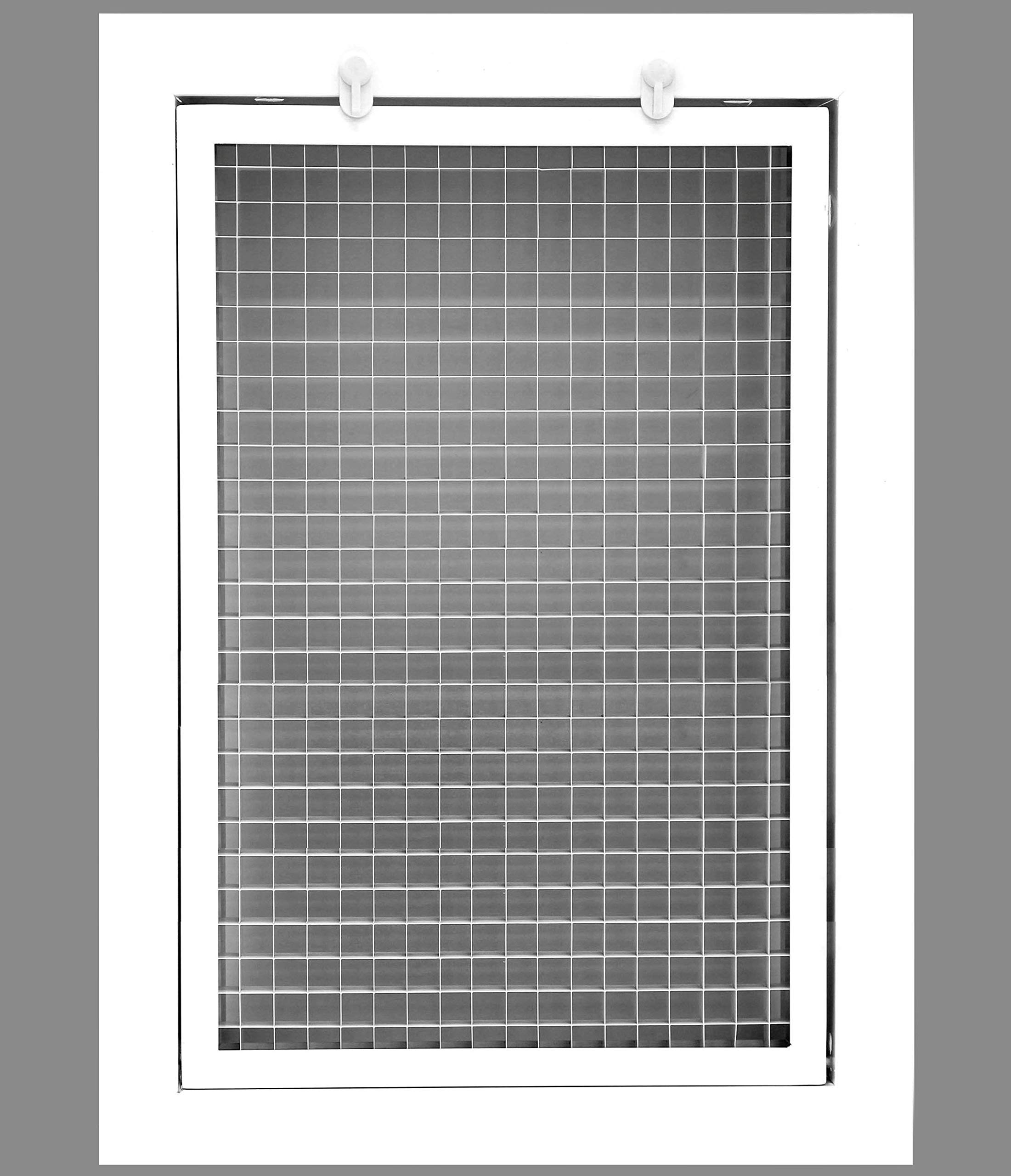 Photo 1 of HVAC Premium 6" x 12" Cube Core Eggcrate Return Air Filter Grille for 1" Filter - Aluminum - White [Outer Dimensions: 8.5" x 14.5"]