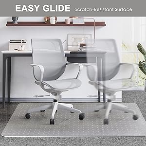 Vicwe Office Chair Mat for Carpet, 32" X 55" Heavy Duty Desk Chair Mat for Carpeted Floors, Easy Glide Rolling Plastic Floor Mat, Ship Flat,Easy to Clean with Lip