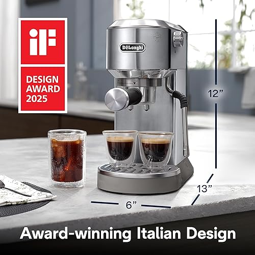 Miniatura 6 de De'Longhi Dedica Duo - Máquina compacta de café expreso, cafetera fría con espumador de leche, para café expreso, café caliente y helado,