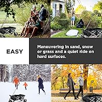 Vista 3 de Vagón creativo de lujo plegable y resistente al aire libre con toldo, mango ajustable para campamento, ruedas giratorias todo terreno, capacidad