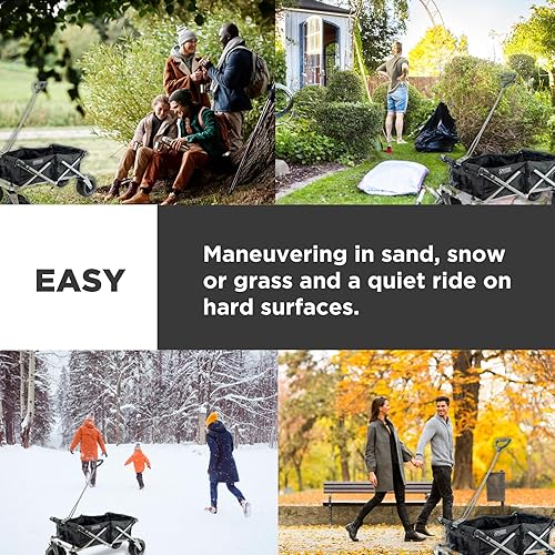 Miniatura 3 de Vagón creativo de lujo plegable y resistente al aire libre con toldo, mango ajustable para campamento, ruedas giratorias todo terreno, capacidad de