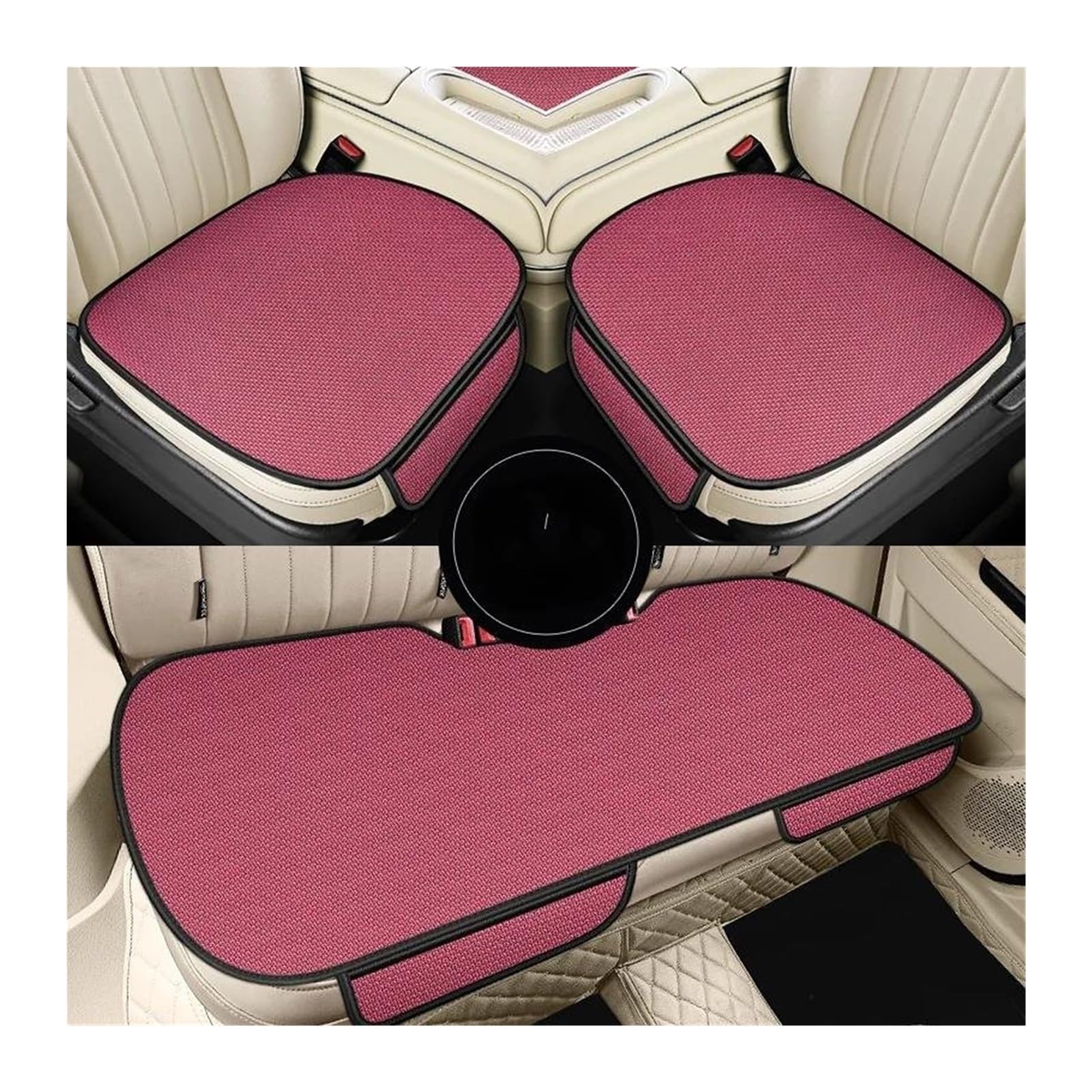 Coprisedili in Auto Cuscino Seggiolino Auto Coprisedile Antiscivolo Universale Adatto Alla Maggior Parte Delle Auto Accessorio Interni Auto Coprisedile Auto(Pink three-piece)