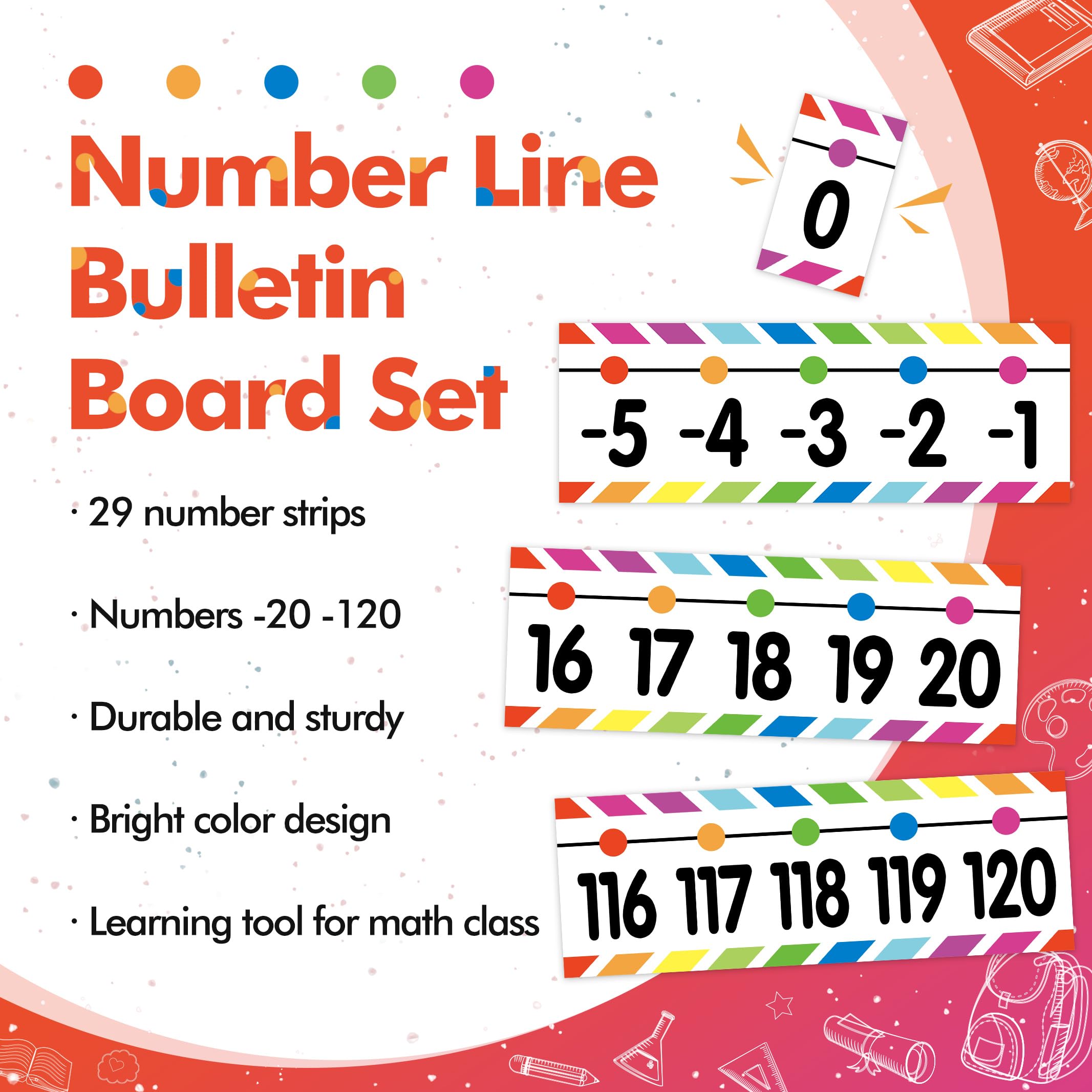 Number Line (-20 To 120) Bulletin Board Display Set - TCR5152...