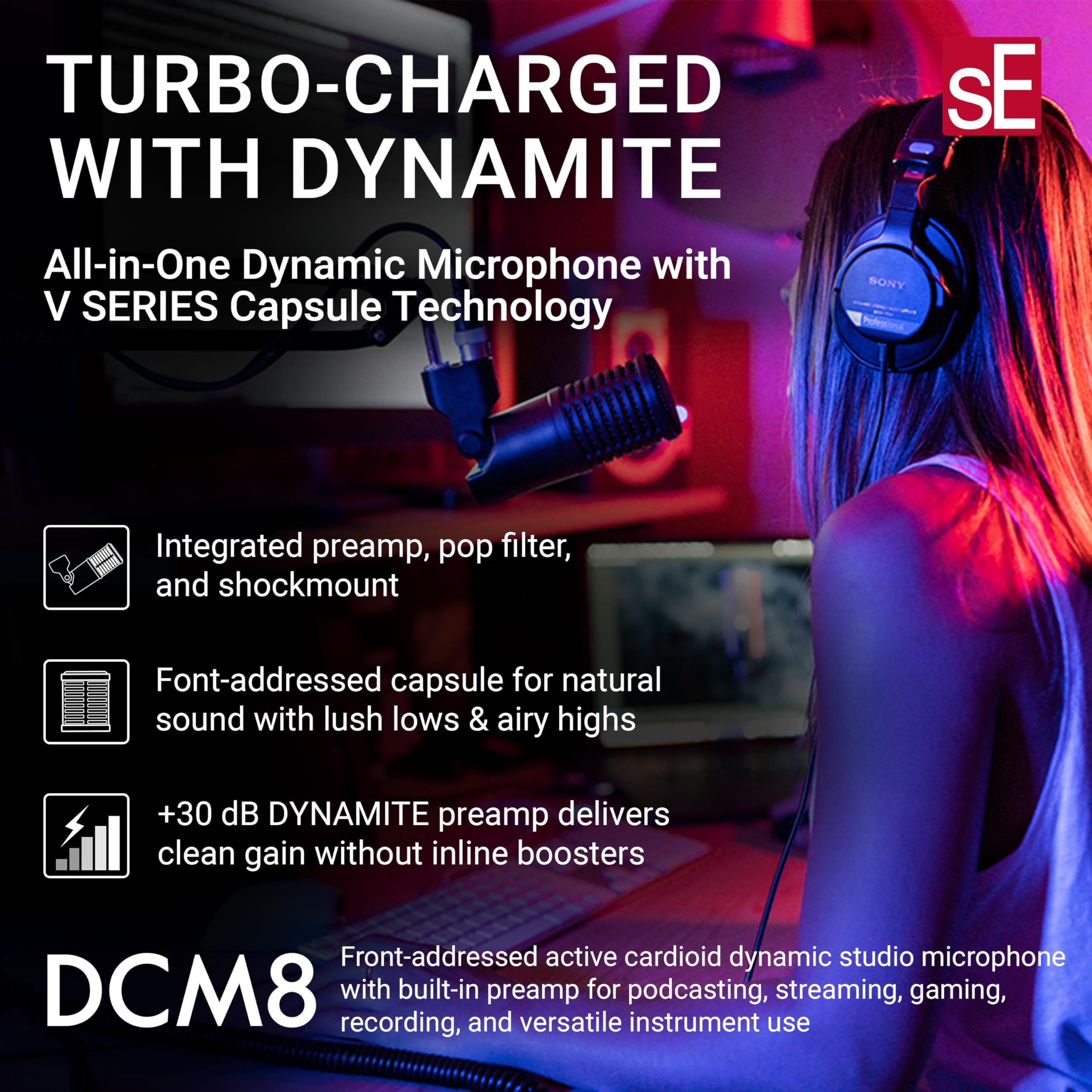 Amazon.com: SE ELECTRONICS DynaCaster DCM8 Dynamic Microphone with