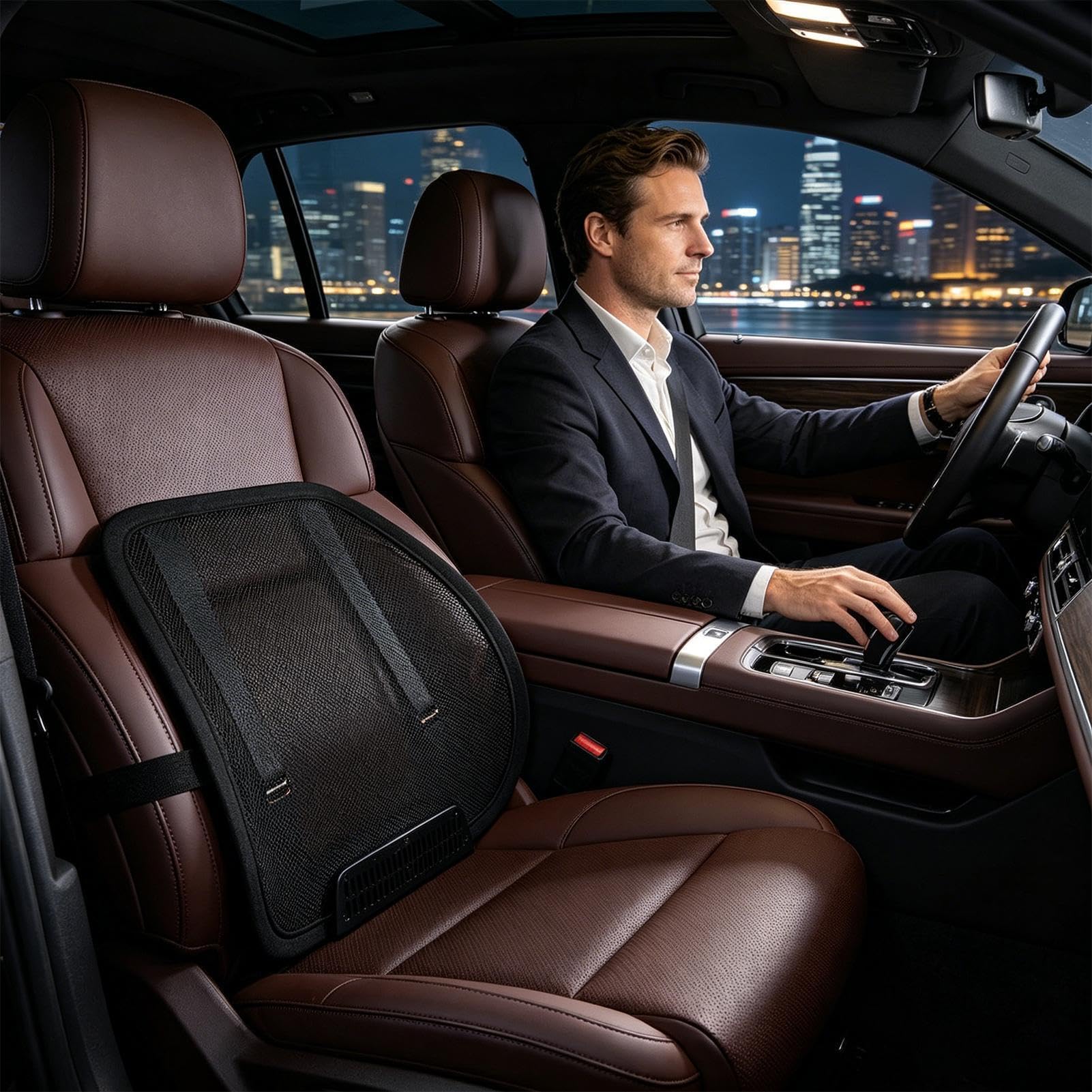 Soporte Lumbar para Asiento de Coche con Refrigeración Cojín Refrescante