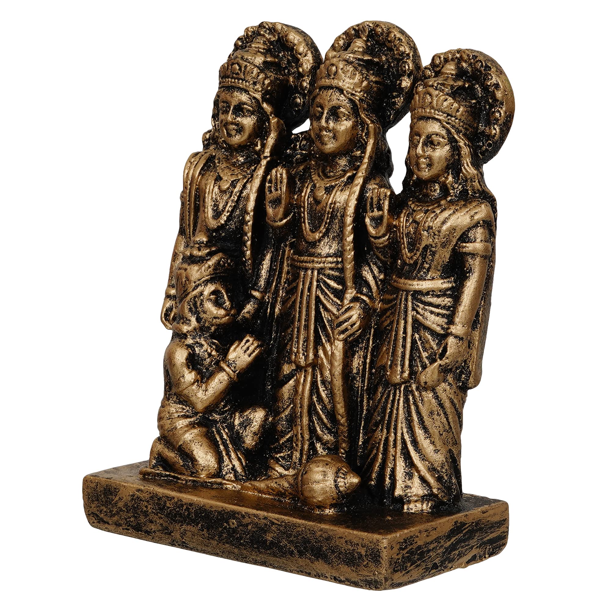 Webelkart Premium Polyresin Ram Darbar Idol Statue Murti Showpiece for Home Temple and Office Temple (5.5 x 4 x 2 Inches, Medium Gold) 1