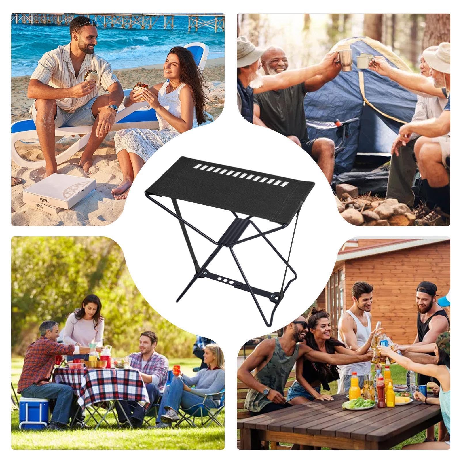 Taburete de Camping Plegable Ligero,Taburete de Camping Plegable Reposapiés