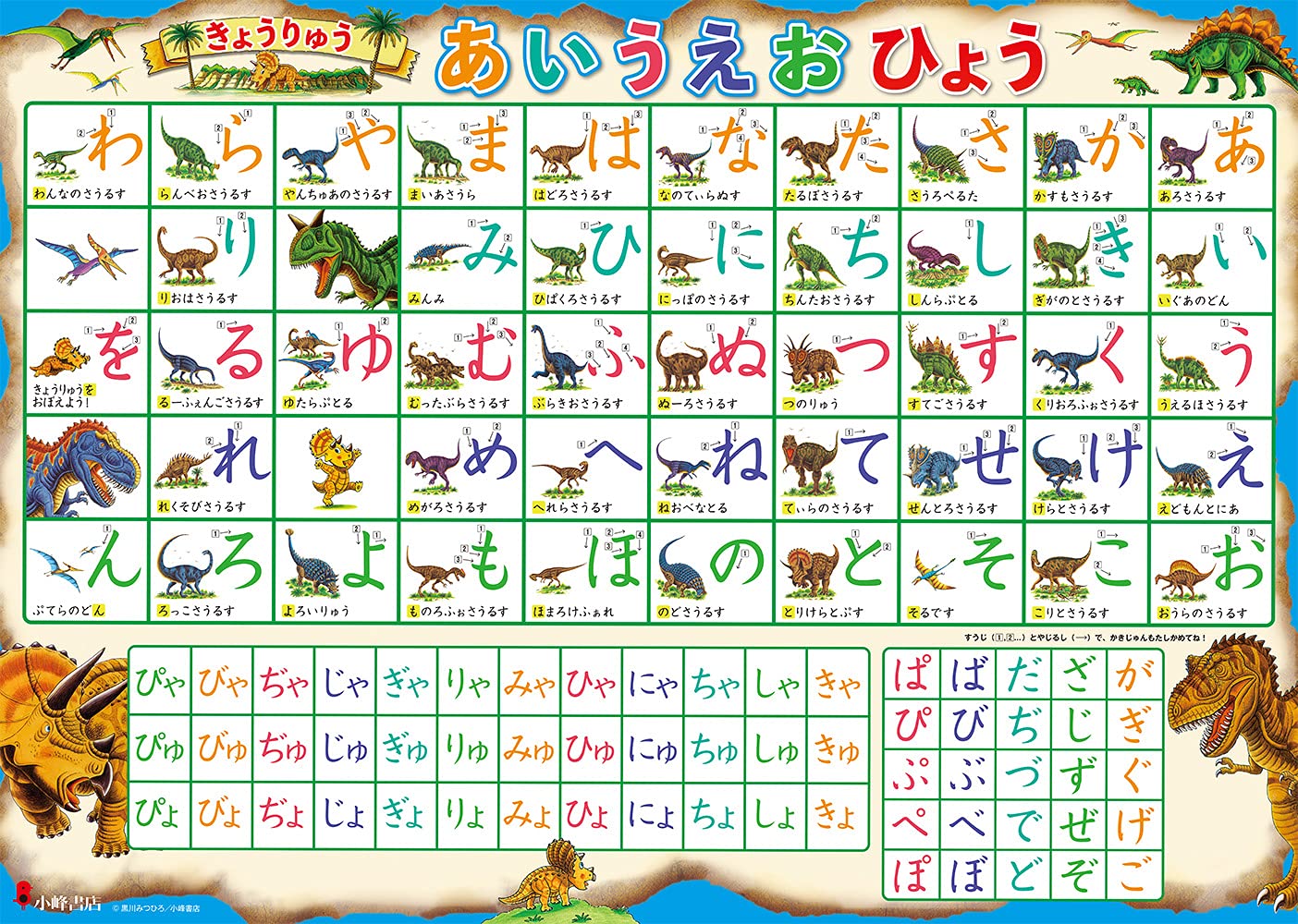 あいうえおページ きょうりゅうあいうえおひょう ([バラエティ]) | 黒川 みつひろ