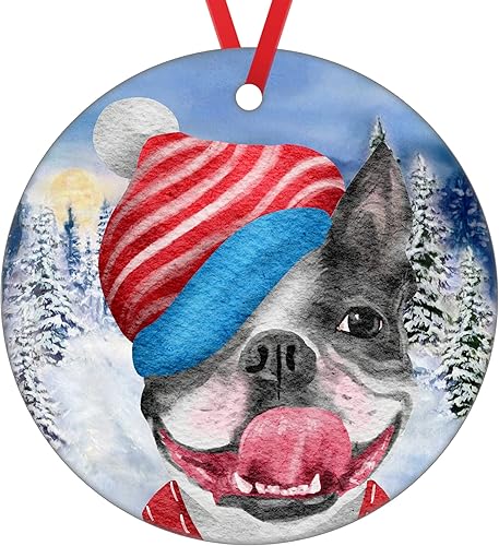 Bonito adorno de perro travieso y travieso, adorno de Navidad colgante de bulldog francés, adorno de Navidad 2023 para árbol de Navidad, decoración