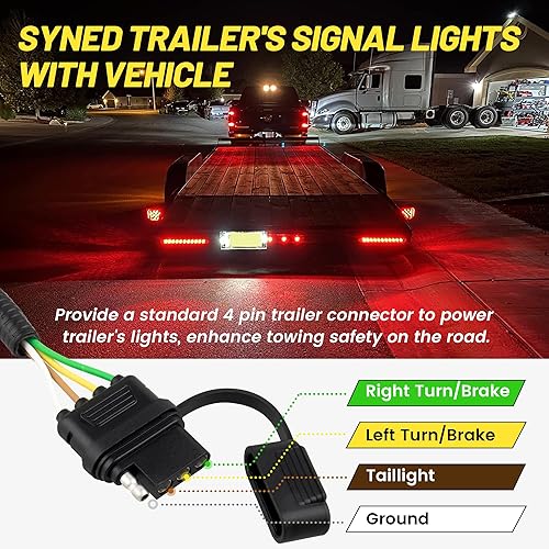 Miniatura 3 de Oyviny Arnés de cableado de remolque plano de 4 vías para Nissan Frontier 2005-2025/Nissan Xterra 2005-2015/Suzuki Equator 2009-2012, se requiere