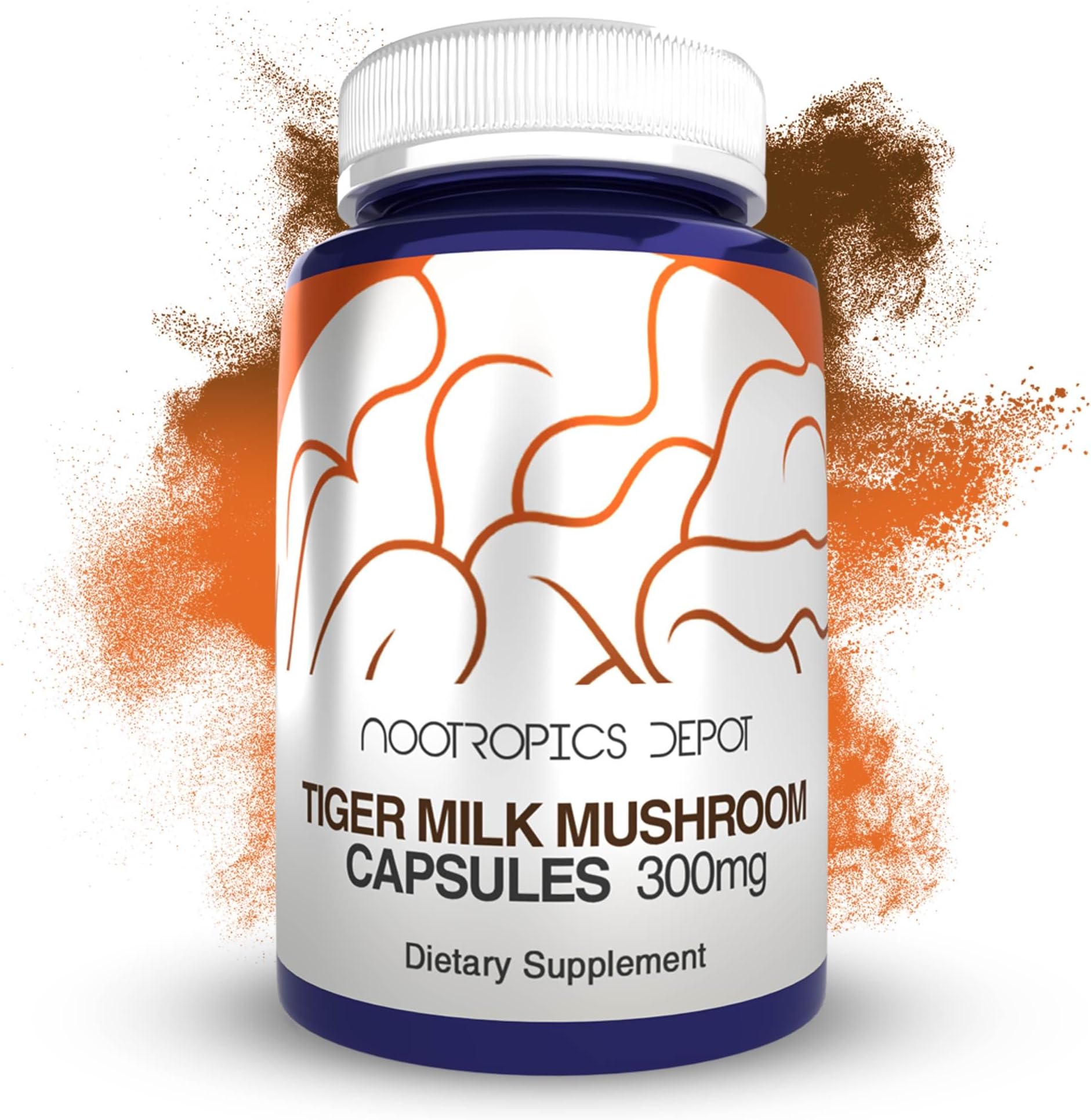 Nootropics Depot Tiger Milk Mushroom Capsules | 300mg | 180 Count | Lignosus rhinocerus Sclerotium | Cognition, Histamine, & Respiratory Support