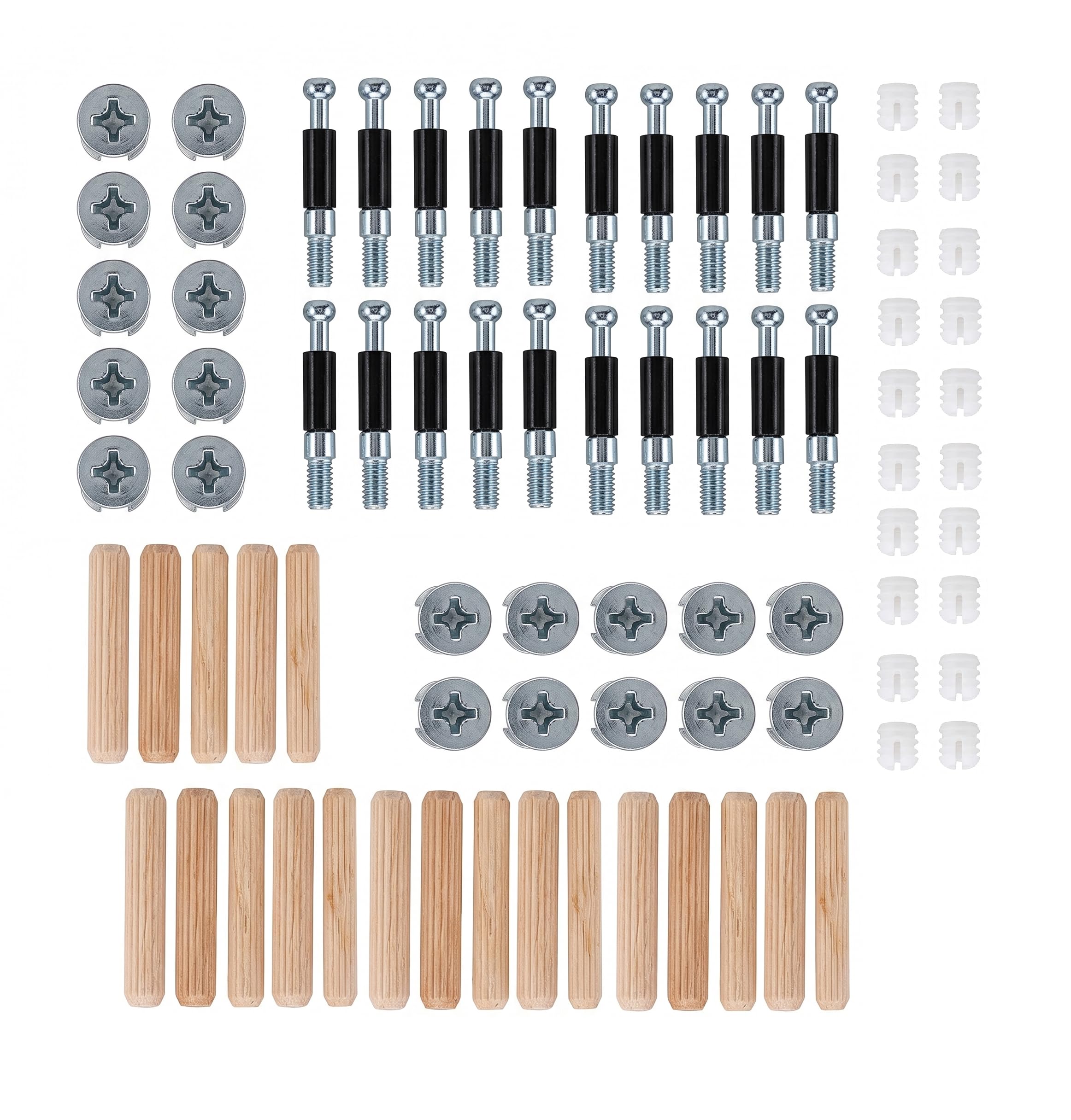 MHS Furniture Connecting Minifix Cam and Pin with Wooden Dowel Pins – Complete Modular Panel Joint Fastener for Bed, Cupboard & Woodworking (Pack of 10 Set) — Amazon image 8