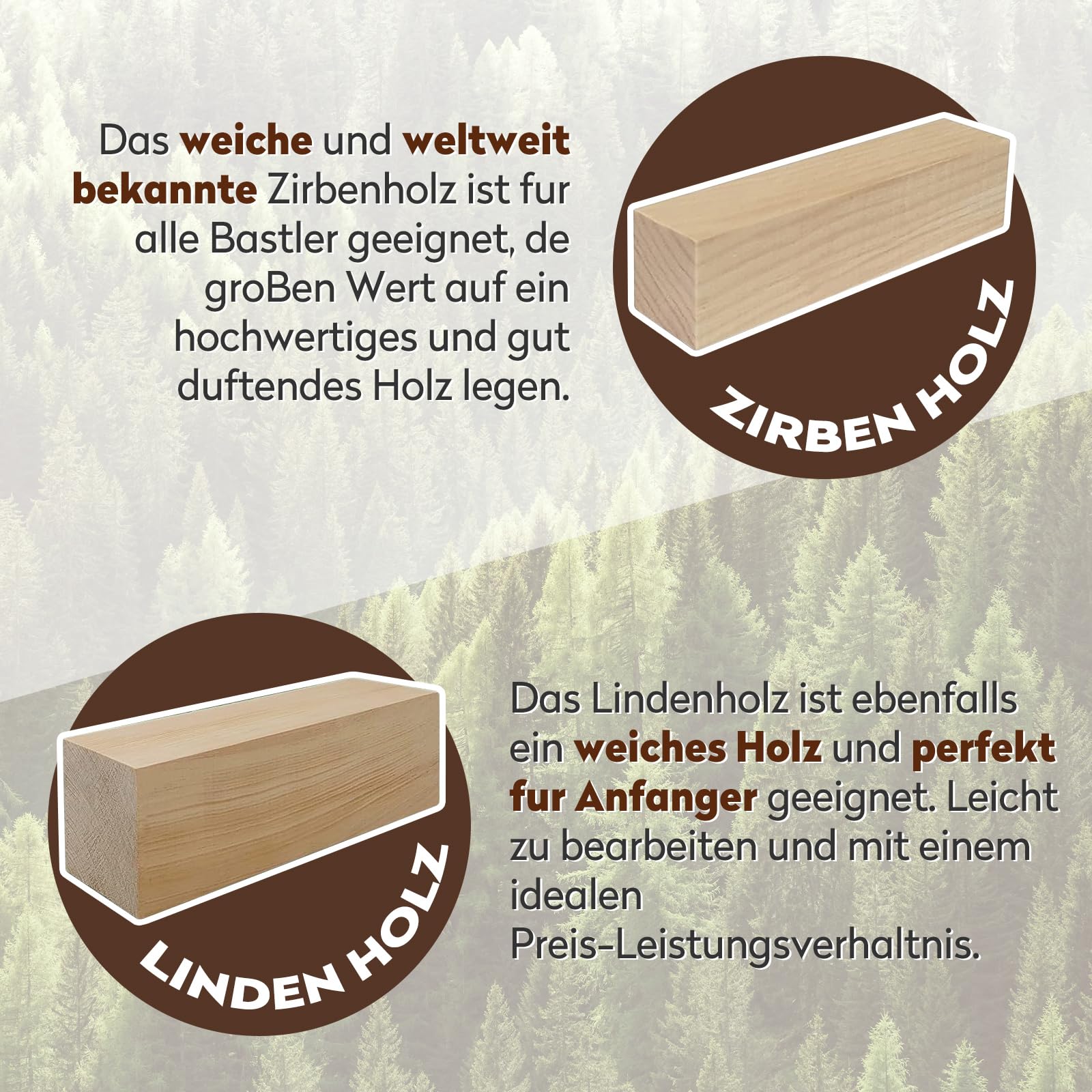 Schnitzholz Lindenholz, 14er Pack Holzblock Schnitzen, Weiches Lindenholz zum Schnitzen, Schnitzholz für Kinder Rohlinge, Schnitzset Rohlinge zum Drechseln und Holz Schnitzen
