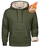Men's Heavy Hoodie Sherpa Fleece Lined Pullover Thick Winter Hooded Sweatshirt