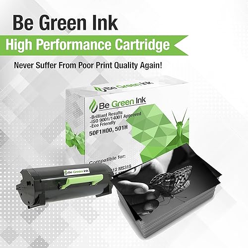 Miniatura 3 de Be Green Ink 50F1H00 501H - Cartucho de tóner compatible con Lexmark MS310dn MS312dn MS315dn MS410dn MS415dn MS510dn (1 negro 5,000 de alto