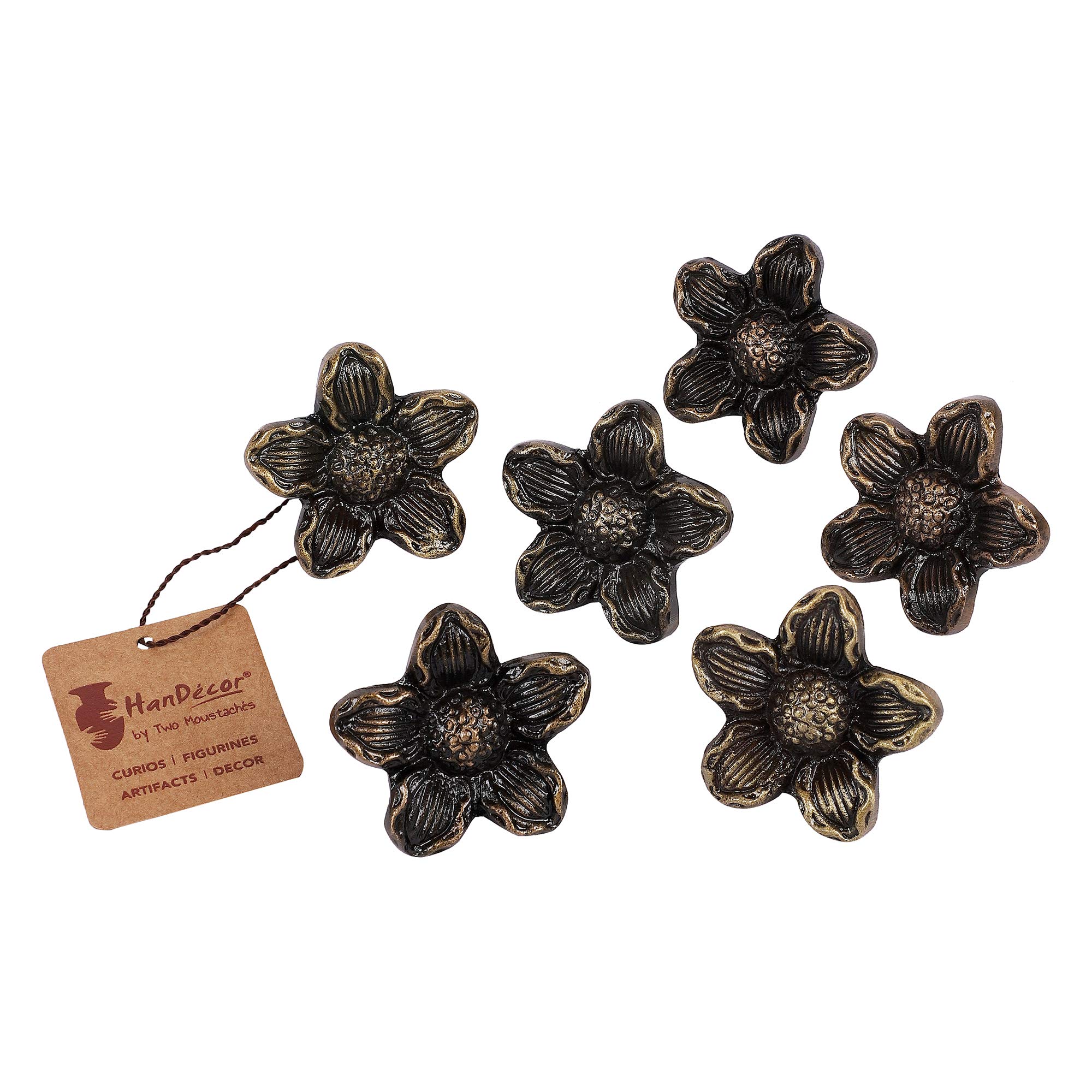 Two Moustaches Flower Design Cabinet/Wardrobe Knobs, Cabinet Knobs Antique (Antique Brass Finish, Pack of 6) (B085HX4KHB) Amazon Price History, Amazon Price Tracker