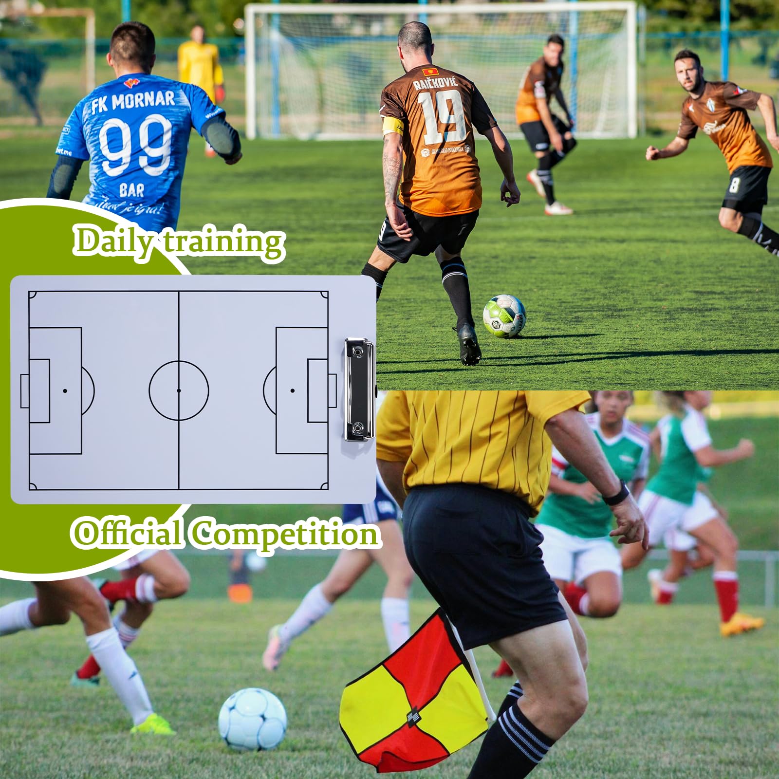 Pizarra Táctica de Fútbol Entrenador Magnética Plegable con Lapiceros Borrador