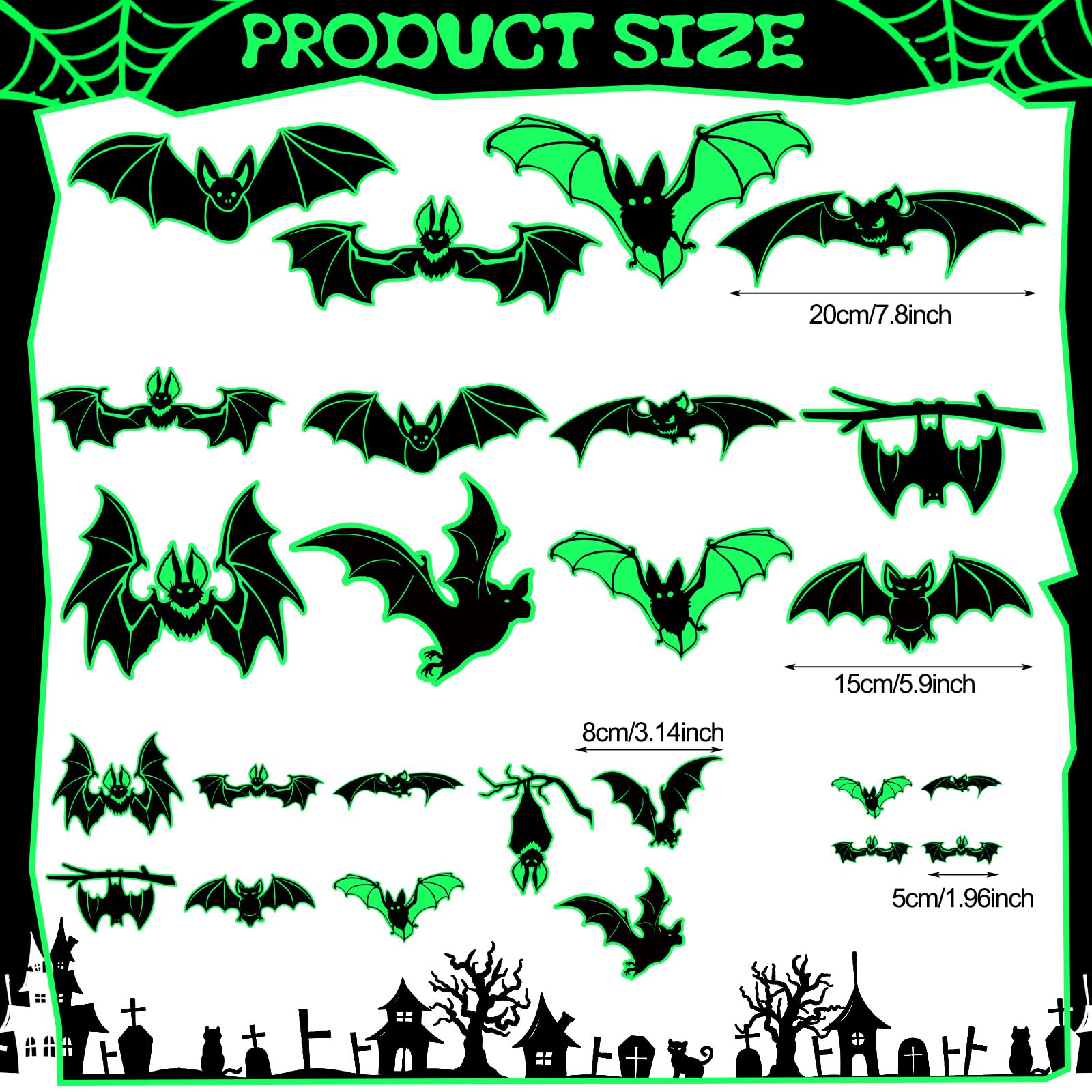 8 Aimants Halloween Pour Réfrigérateur - Araignée, Chauve-souris, Pierre Tombale… Décorations Magnétiques Multicolores