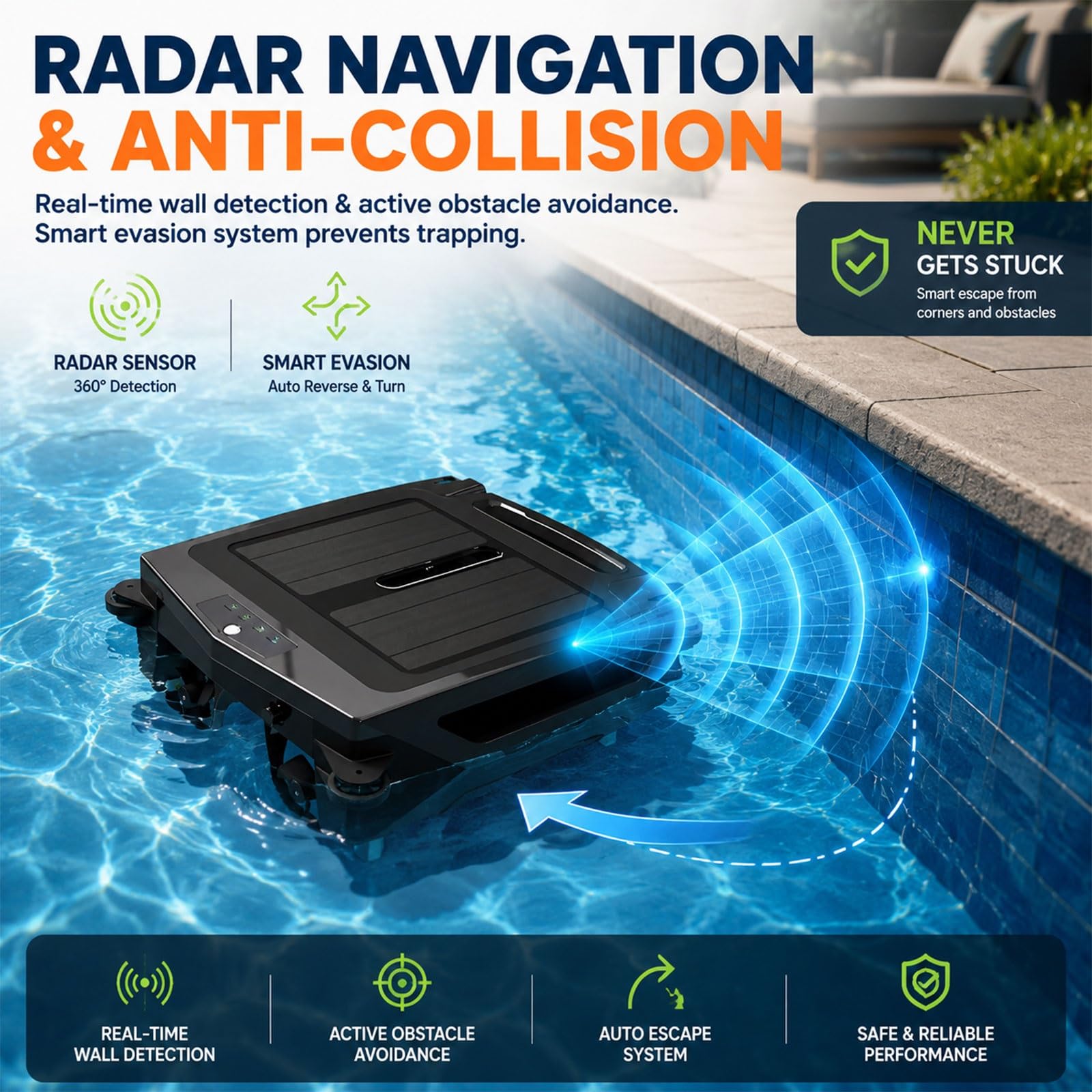 Skimmer de Superficie Solar Automático, Robot Aspirador Piscina Flotante | Sin Cable con Filtro Fino de 400um para Tanque Grande, Mantenimiento Ecológico