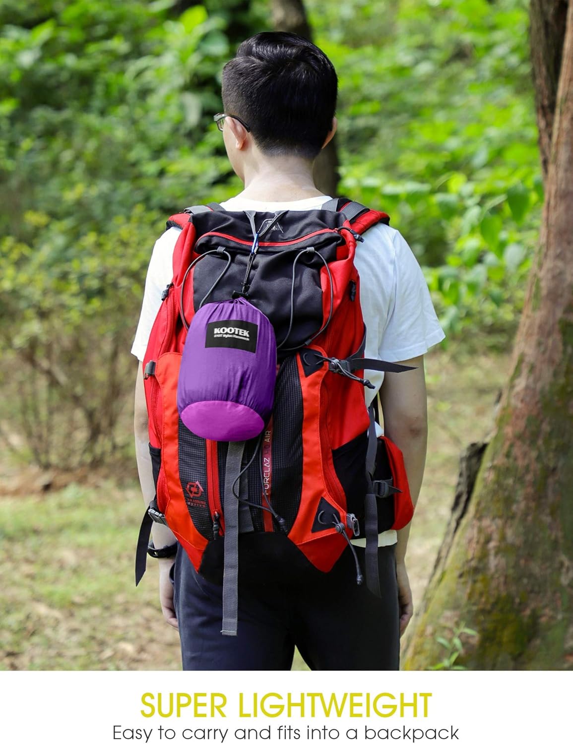 Kootek Camping Hammock Double & Single Portable Hammocks with 2 Tree Straps, Lightweight Nylon Parachute Hammocks for Backpacking, Travel, Beach, Backyard, Patio, Hiking : Sports & Outdoors