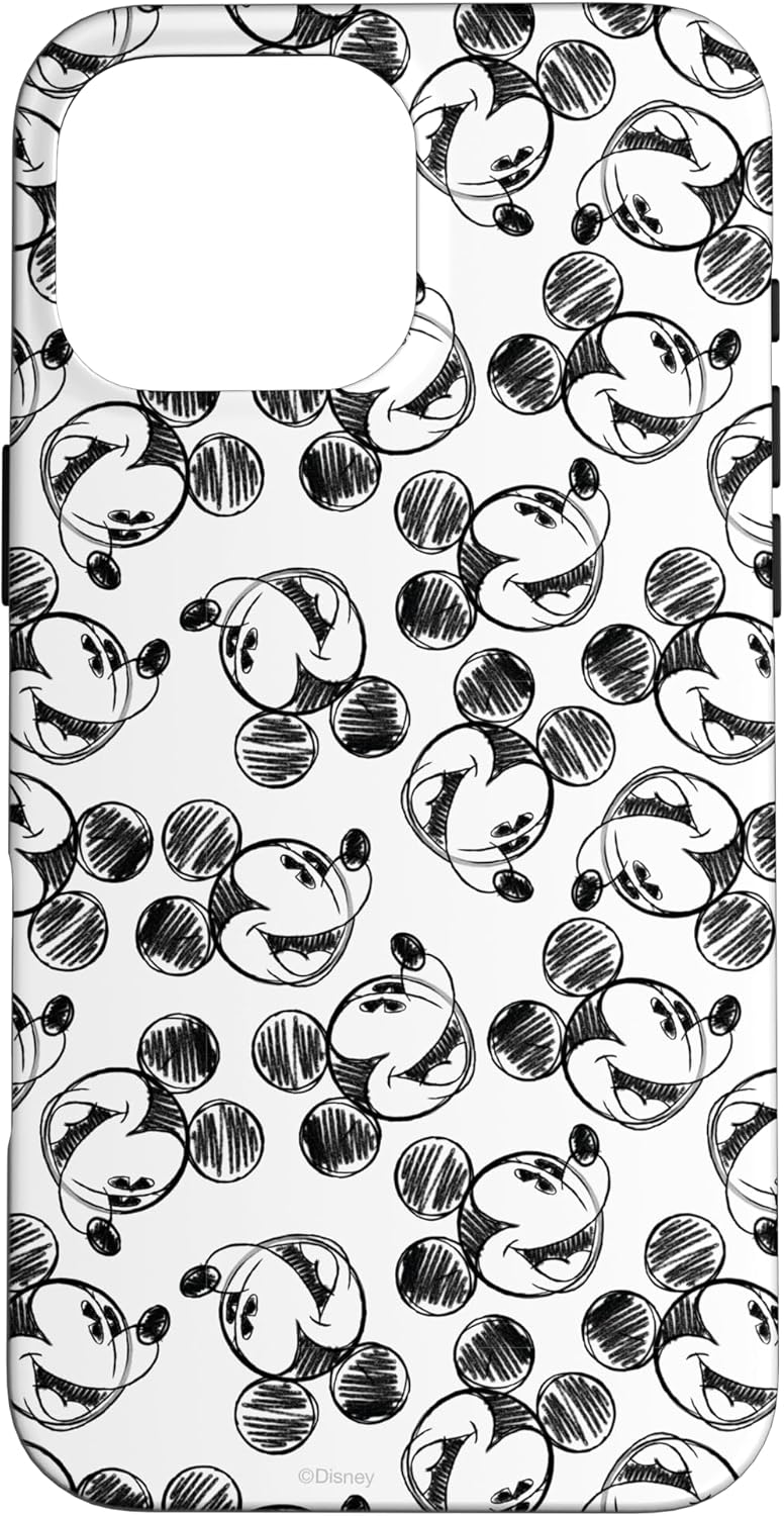 Disney Mickey Mouse Black and White Sketch Print Case for iPhone 16 Pro Max